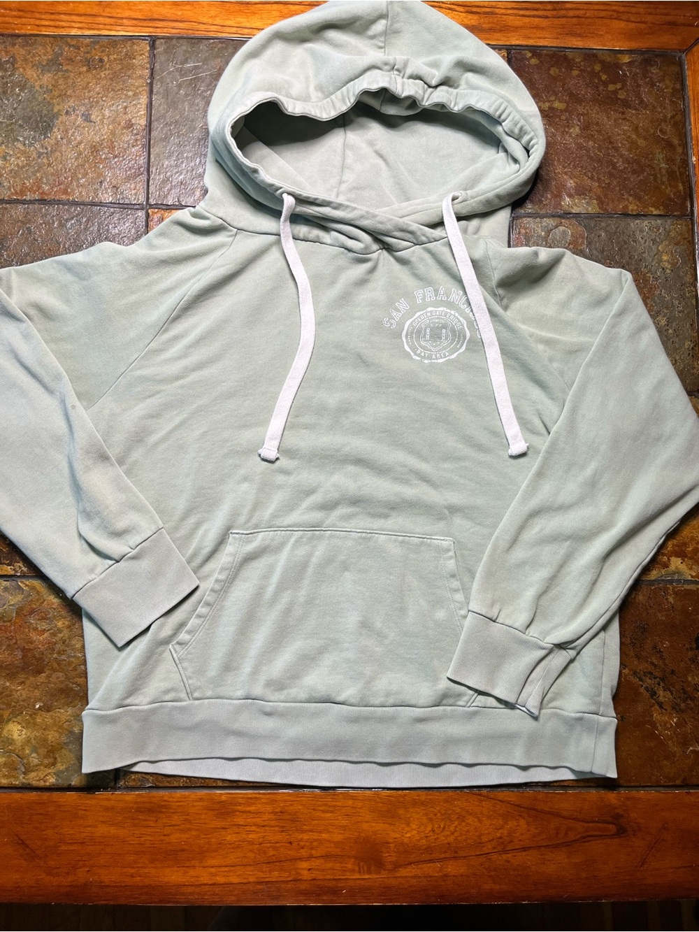 GAP Sage Green Women's Hooded Sweatshirt -Large